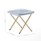 Flash Furniture Archer 28-in Oversized Folding Saucer Chair w/Folding Ottoman, Dusty Aqua Faux Fur/Soft Gold Frame FV-FSC-027-FR-DTAQ-SGD-GG - alternate 3